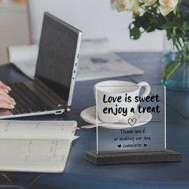 Romantic Wedding Desk Decor, Acrylic desktop Decor, Love Is Sweet Enjoy, A Treat Sign For Wedding Party Dessert Table, For Wedding Gifts, Anniversary Valentine's Day Party Supplies VAK183