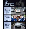3-Channel Car Dash Cam Wifi 1080p FHD 140° Wide Angle
