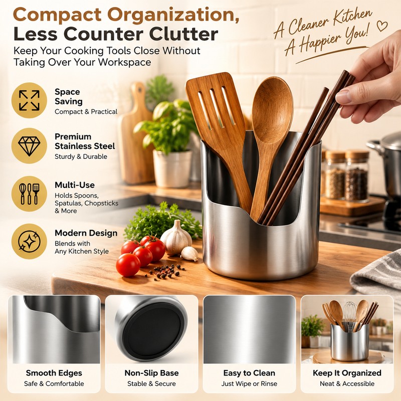 Stainless Steel Pot Lid Holder for Kitchen Countertop Organization –