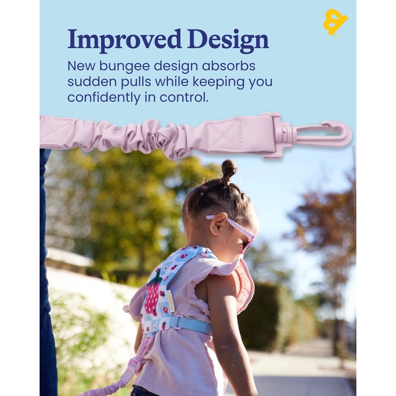 GoldBug Toddler Safety Harness and Bungee Tether - Patchwork Berry