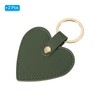 PATIKIL Heart Leather Keychains, 2 Pack Heart Leather Key Fobs