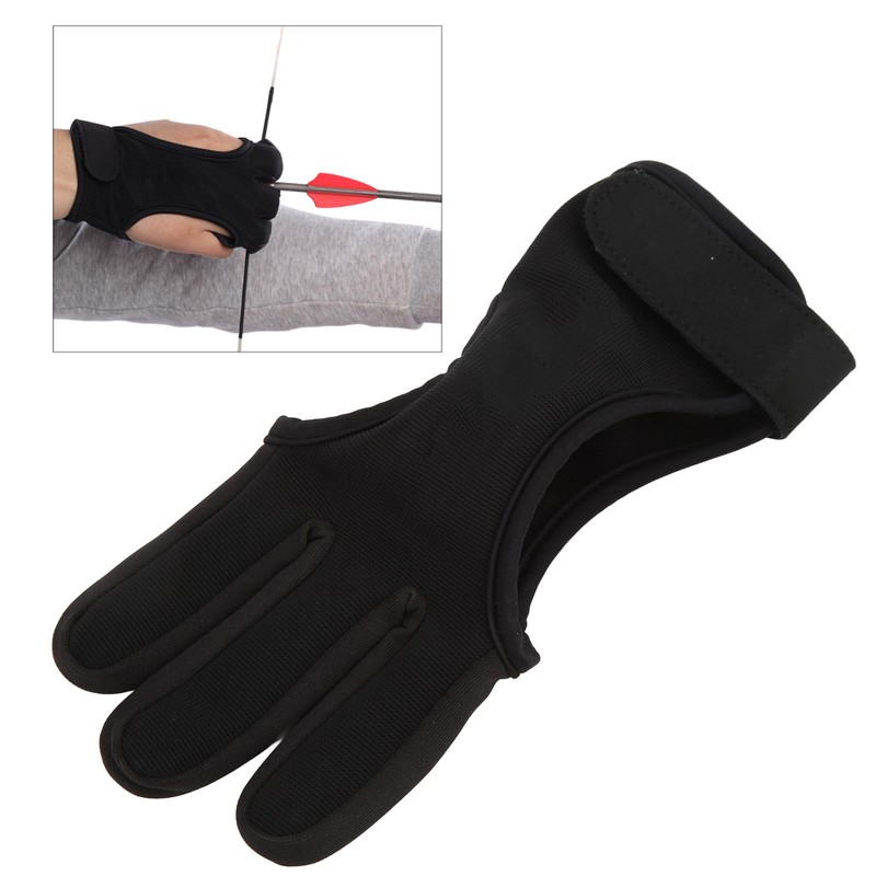 Bow Arrow Finger Guard Competition Archery 3 Fingers Glove Adjustable
