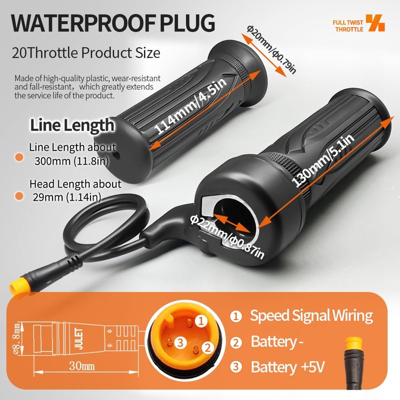 Electric Motorcycle Accelerator Right Hand Full Twist Throttle Ebike Throttle