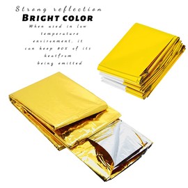 XiXiRan Rescue Blanket x 4, Emergency Blanket, Waterproof, Rescue Blanket, Reusable, Rescue Blanket, Gold Silver, Multifunctional Rescue Blanket, Suitable for Outdoor, Hiking, Camping, 160 x 210 cm