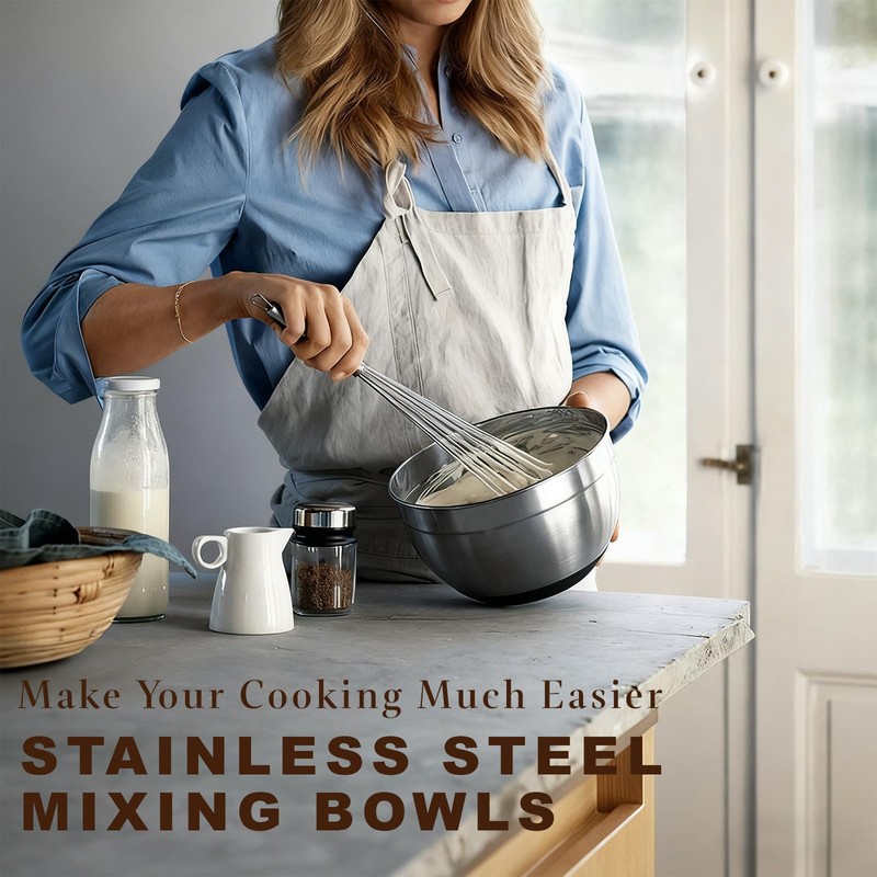 Inmorven Mixing Bowls With Lids Set, Airtight Lids, 6 piece