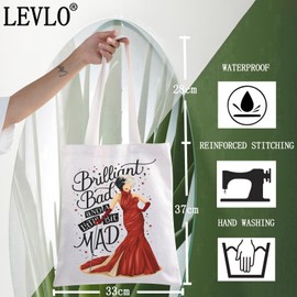 LEVLO Cruella Tote Bag Cruella Fans Gift Born Brilliant Bad And Alittle Mad Cruella Shoulder Bag Cruella Merchandise, Cruella Tote Bag, Medium