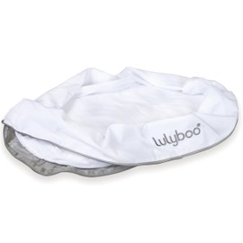 Lulyboo Lounge to-Go Replacement Cover - White, Breathable Mesh Sides, Waterproof Base, Machine Washable, Portable Foldable Backpack Design, Fits All Models, Easy to Install & Safe for Babies