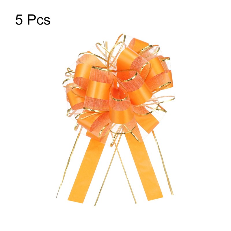 MECCANIXITY 5pcs 6 Inch Large Big Pull Bow with Gold