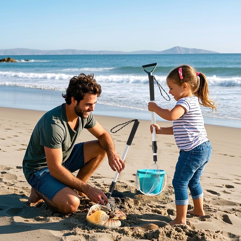 CIEOVO 2 Pack Shark Tooth Sifter Clam Rake and Beach