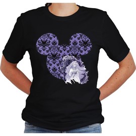 AMAZING RETRO Haunted Mansion Shirt Adult Women Ladies Ghostly Haunted House Tshirt (Black, Large)