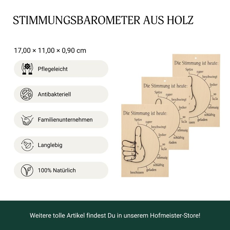 3 x Hofmeister® mood barometer