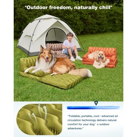 LLUAII Orthopedic Memory Foam Dog Sofa Bed, Foldable Pet Couch Bed, Cooling Fabri & Removeable Cover, Green,30"x40"x16"