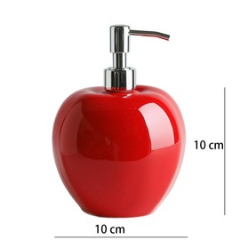 Colias Wing Fruit Vegetable Shaped Soap Dispenser with Plastic Pump, Refillable Lotion Soap Bottle, Lotion Bottle, Hand Soap Dispenser, Home Decoration-Red Apple
