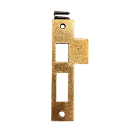 4-1/2"" Antique Brass Door Strike Plate Latch for Mortise, Antique, Vintage, Keeper, Striker, Solid Brass, (Replacement for 4-3/8"" and 4-3/4" Strikes), 4.5"/114mm (412AB)
