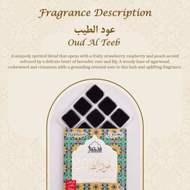 Oud Al Teeb Bakhoor by Dukhni | 3 Boxes x 9 Piece Each | Arabic Bakhoor Incense | Sweet Fruity Oud Blend | Perfect for Prayer Time | to Relax & Meditate | Handmade Traditional Recipe