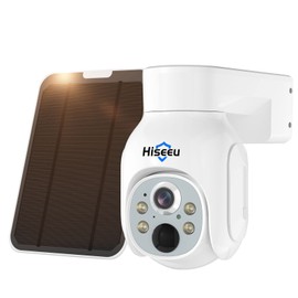 Hiseeu Outdoor Security Camera Waterproof Home Security CCTV WiFi Surveillance Outdoor IP Camera with,Night Vision (3MP Solar+PTZ Camera)