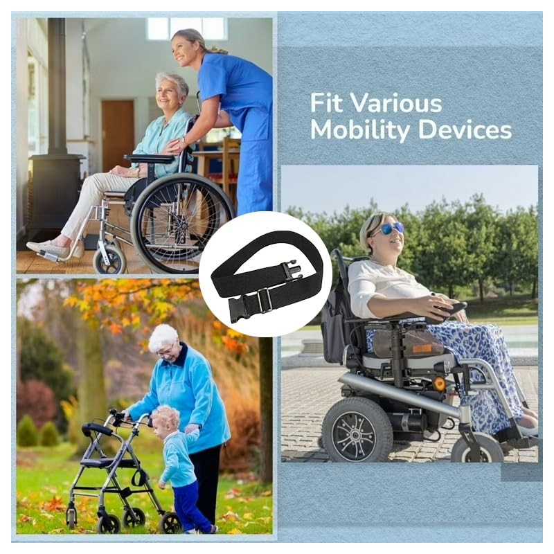 Wheelchair Safety Strap Seat Belt, 80" Adjustable, Easy to Install,