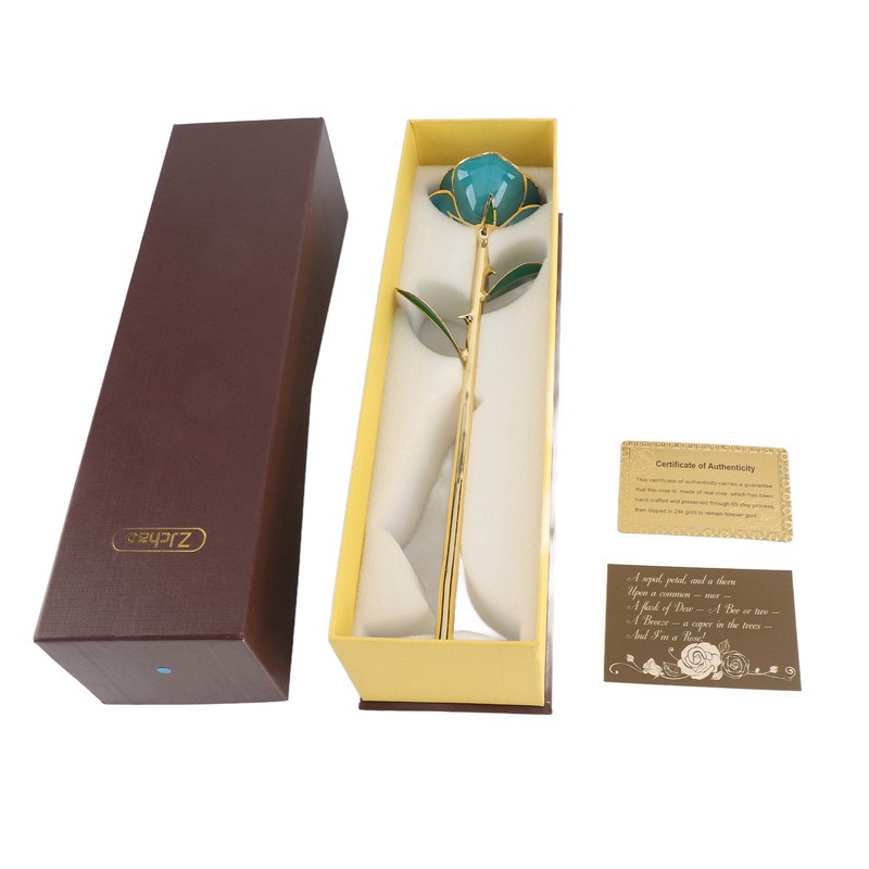 24 Carat Gold Trimmed Rose Flower Gift for Her Valentine's