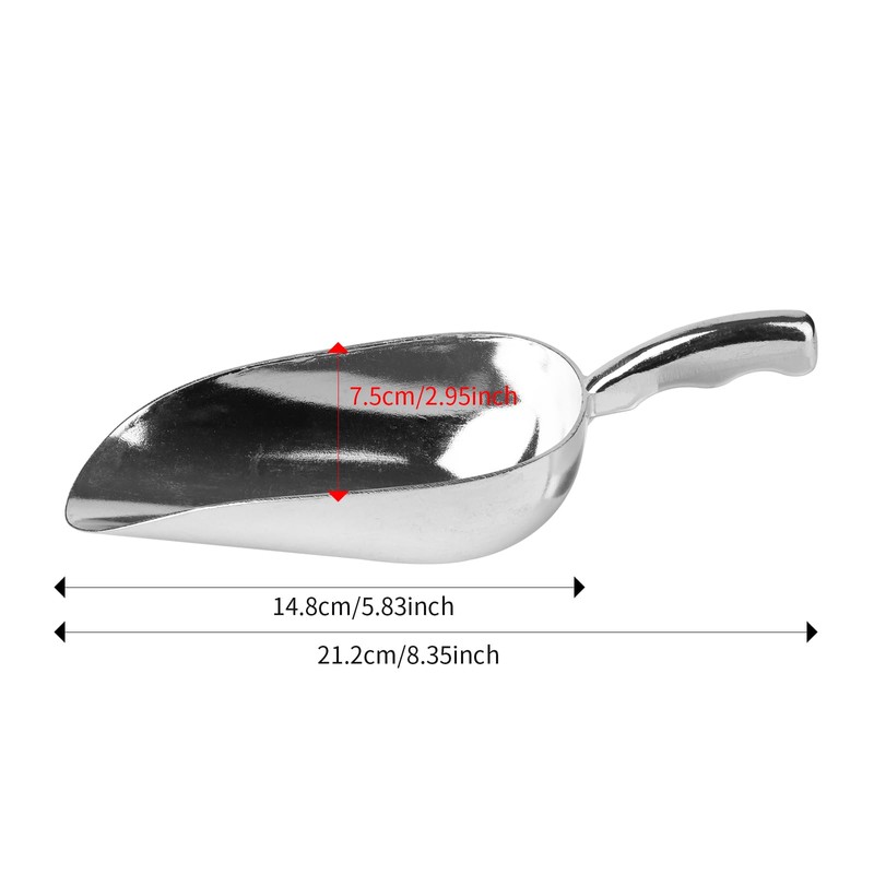 12 Oz Cast Aluminum Bar Ice Scoop, Dry Bin Scoop,