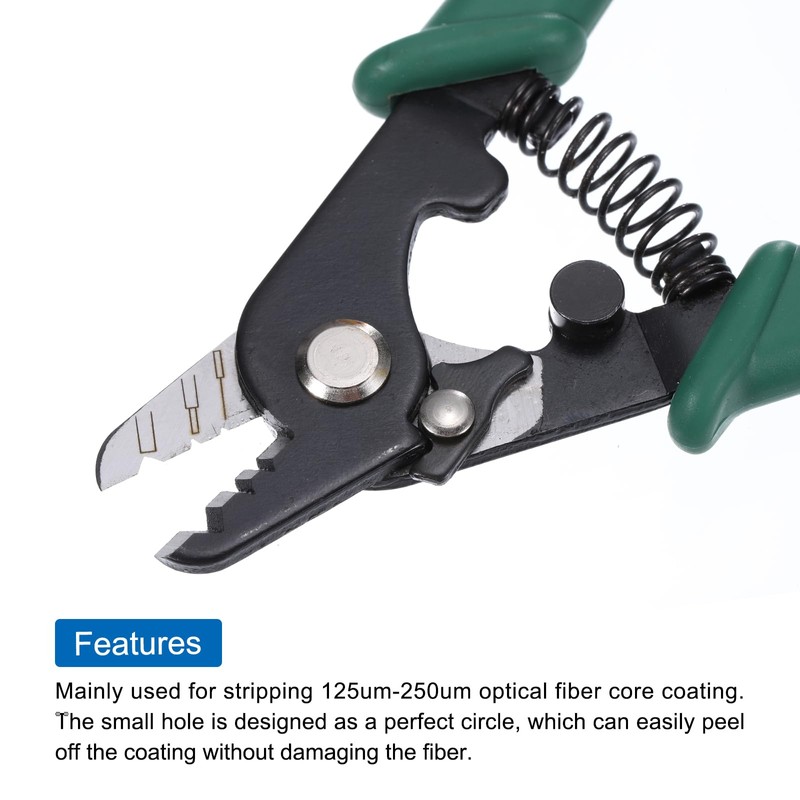 sourcing map Three Hole Fiber Optic Stripper, 125um-250um Adjustable Fiber