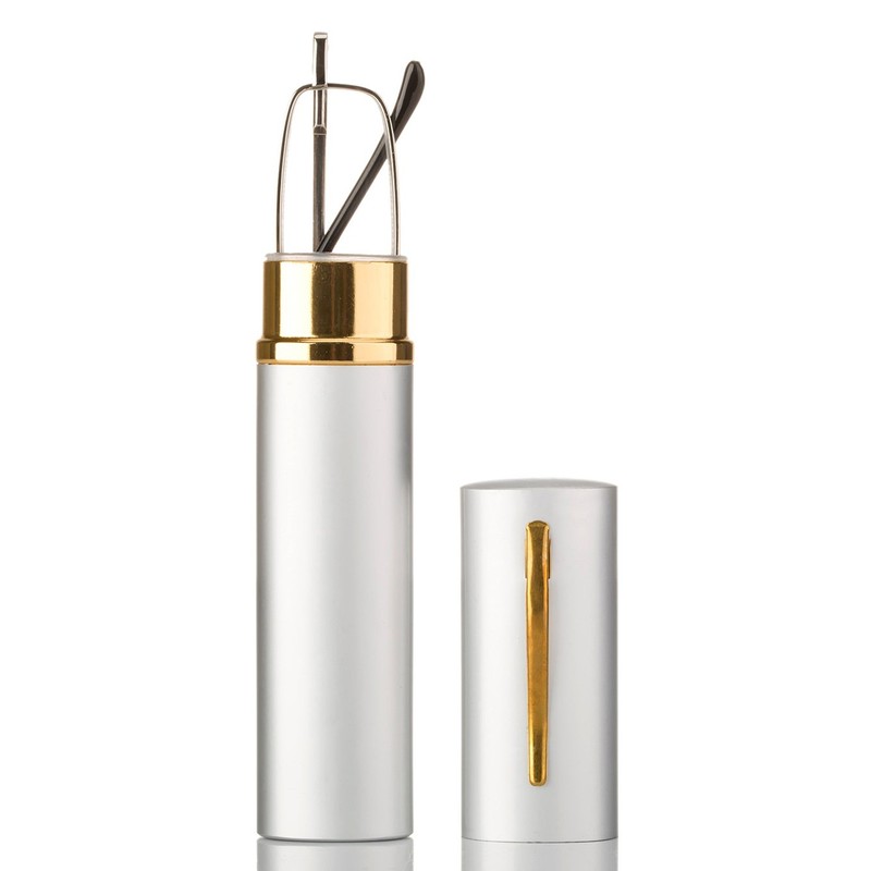 Pocket Readers Ultra Compact Reading Glasses Aluminum Tube Reader Silver