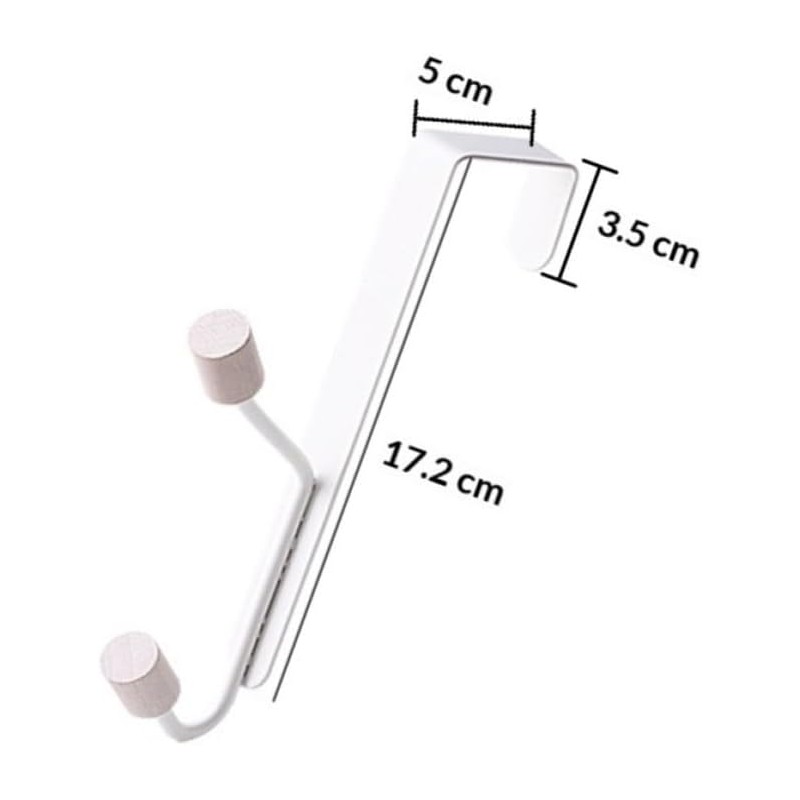 Ganchos Multiusos para Puerta Ipetboom 2 pzas – Hierro Blanco