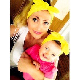 Women's Rabbit Ear Cross Sports Fitness Headband (Parent-Child Style) Free Size/White 15ea