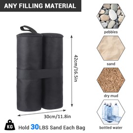 Weights Gazebo Sandbags, Weights for Sandbag, Pack of 4 Sandbags Weight Bags for Pop Up Tents Canopy Outdoor (B)