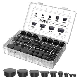 305Pcs Plastic Plug for Round Holes 9 Sizes Nylon Plastic Hole Plugs 1/5" 1/4" 5/16" 3/8" 1/2" 5/8" 3/4" 7/8" 1" for Furniture Cabinet Distribution Box