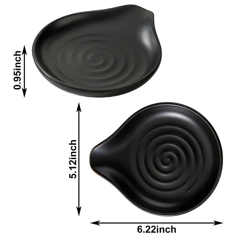 Porcelain Spoon Rest, 6.2" Large Drip Tray for Multiple Utensils,