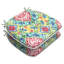 LVTXIII Patio Seat Cushions D16 x W17 Inches Outdoor Chair Pads All Weather Chair Cushions for Garden Patio Furniture Chair Home Set of 2 -Damask Red