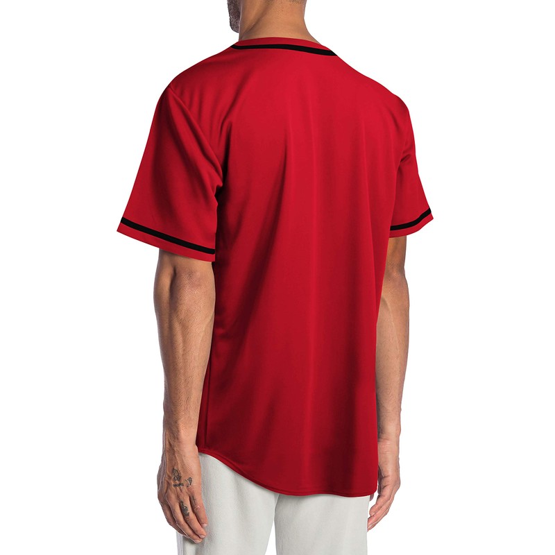 Mens Baseball Jersey Stripe Button Down Shirts Team Sports Uniforms