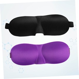 TOVINANNA 2Pcs Contoured Sleep Mask Adjustable Eye Cover for Comfortable Sleep Travel and Naps Lightweight Breathable Design Purple Black