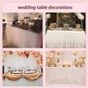Suppromo 6ft White Tulle Table Skirt for Rectangle Tables or