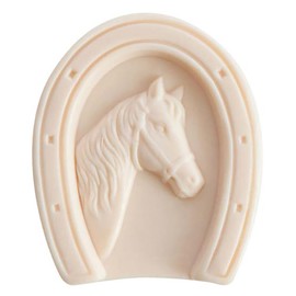 Pre de Provence French Gift Soap Decorative Unique Shapes Traditionally Crafted in France | Long-Lasting, Rich & Creamy Lather | Moisturizing for Hands and Body, 75 Gram, Almond Scented Horseshoe