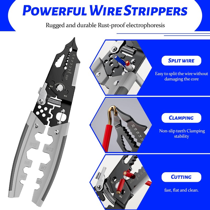 28 in one multifunctional wire stripper, with screwdriver function, rigid
