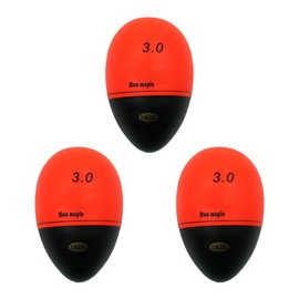 FONGKNOX 3 Pieces in 1 ISO Fishing Float High Sensitivity and Visble Well Balanced High Accuracy Wooden Float Sea Fishing Tackle Fishing Accessories Rock Fishing Size L #3.0 Red & Black Colour