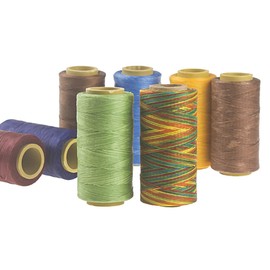 Anawakia 260 m Wax Thread Sewing Thread All-purpose Waxed Leather Thread Cord Leather Yarn Sewing Craft Saddle Yarn Thread Diameter 0.8 mm (Orange)