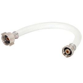 Eastman 9 Inch Flexible Toilet Connector, 7/8 Inch Ballcock x 1/2 Inch FIP, Reinforced PVC Supply Line, White, 48169