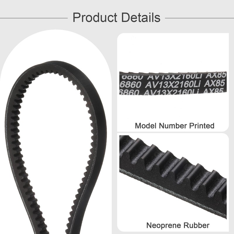 sourcing map 1Pcs AX85 EPDM V-Belt 86.97" Outside Circumference x