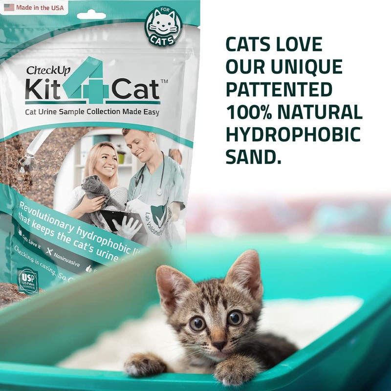 KIT4CAT 2lb Hydrophobic Litter Sand Cat Urine Sample Collection Kit