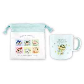 Tees Factory KS-5526465PT Crayon Shin-chan Plastic Cup & Drawstring Set, Pajama Time H2.7 x Φ2.8 inches (6.9 x 7.2 cm)