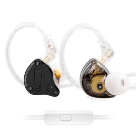 KZ ZS10 Pro X in Ear Earphone, Upgraded 4BA 1DD KZ Headphone Multi Driver in Ear Earphone IEM with Alloy Faceplace Detachable Silver-Plated Recessed 0.75mm 2Pin Cable for Audiophile (Dark, with Mic)