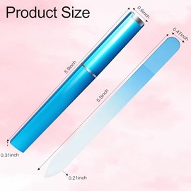 6 Pcs Glass Nail File with Case, Double Sided Crystal Nail Files Kit | for Girls Women, Birthday Christmas Gifts Stocking Stuffers (6 Colors - Pink, B