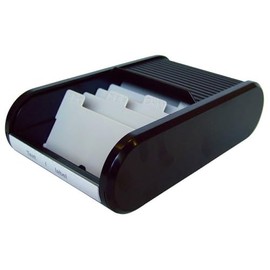 Helit H6218095 the personal business card box 300 cards (W x H x D) 240 x 67 x 136 mm Black Polyethylene,Polypropylene