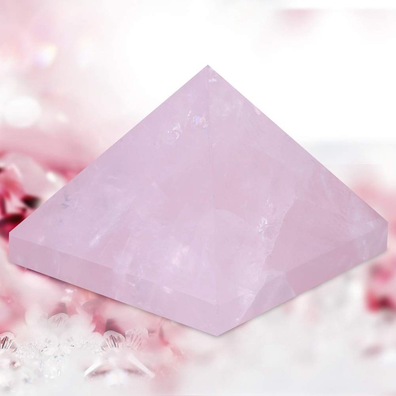 Energy Statue Pink Ancient Egypt Rose Quartz Pyramid, Crystal Pyramid,