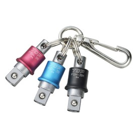 TOP PSH-3BRBKN Impact Socket Holder, Set of 3 Colors, Blue, Red, Black, For 3 Quarters, with Nascan