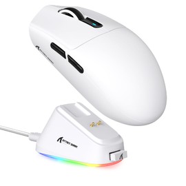 MAMBASNAKE Attack Shark G3PRO Wireless Gaming Mouse,Tri-Mode(Bluetooth/2.4G/USB),59g Ultra Lightweight,25K DPI,100M Clicks Switches,RGB Magnetic Charging Dock,PAW3311 Sensor,BK52820 Chip-White