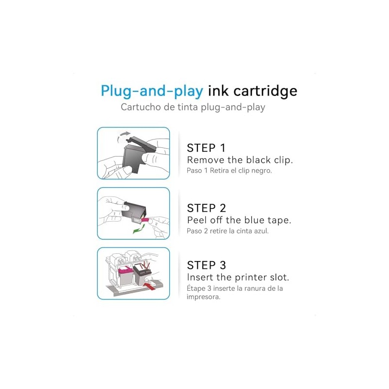 Paquete combinado de cartuchos de tinta 64XL para HP Ink