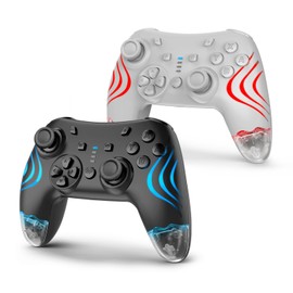 DYONDER 2 Pack Wireless Controllers für Switch Lite/OLED, Pro Controller für Switch 2 (Ohne Aufweck-Funktion) – Ersatz-Gamepad für PC/iOS/Android mit Hall-Effekt Joysticks/RGB/Vibration/Turbo